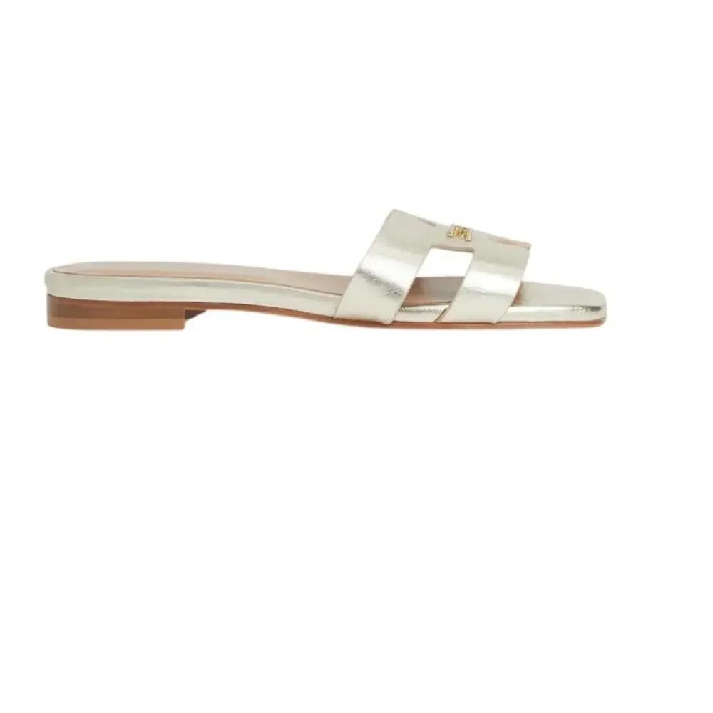 Bruno Magli single strap light gold comfort slide sandal size 7.5